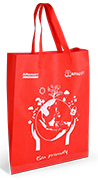 Side gusset bag with online handle