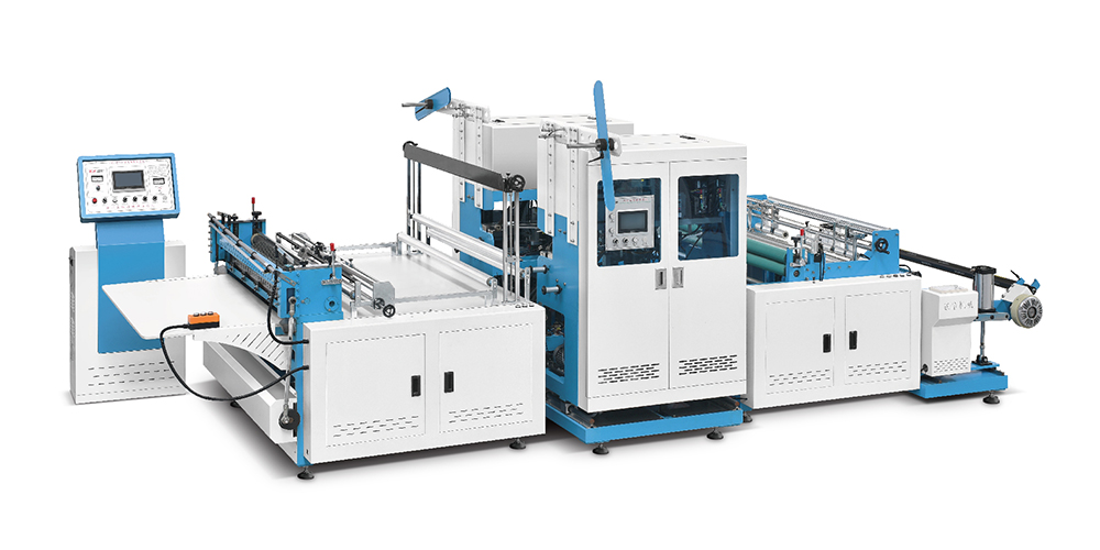 Non woven Cross Cutting Machine with Online Handle Attaching