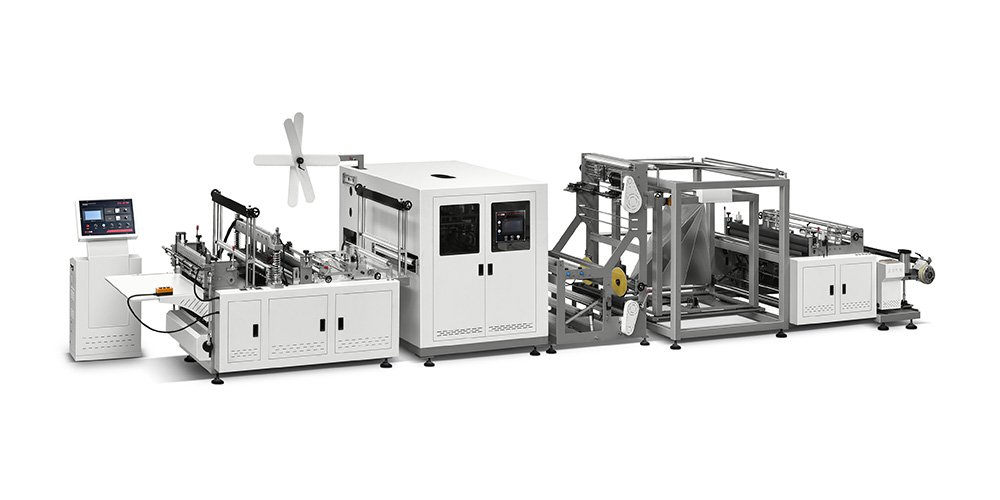 Non woven Flat Bag Making Machine with Online Handle Attaching （4 in 1）